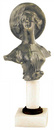 D.104m - Kalapos női mellszobor,kicsi, márványon